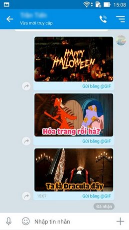 Chat Halloween trên Zalo, hù ma bạn bè trên Zalo