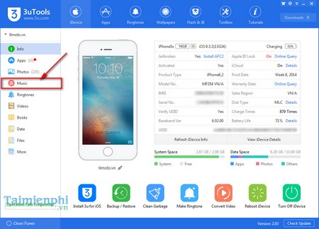 Copy, chép nhạc từ máy tính vào iPhone, iPad bằng 3uTools