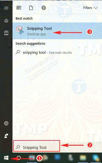 chup anh man hinh bang snipping tool
