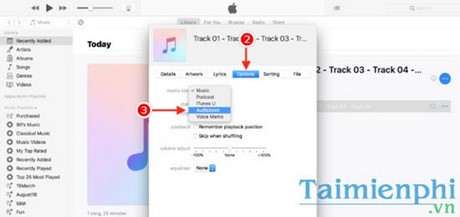 Chuyển nhạc sang Audiobook trong iTunes