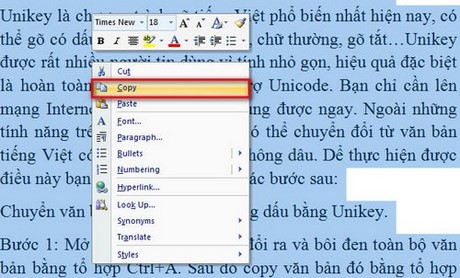 Unikey - Chuyển đổi văn bản có dấu sang không dấu nhanh chóng
