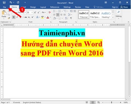 chuyen doc sang pdf tren word 2016