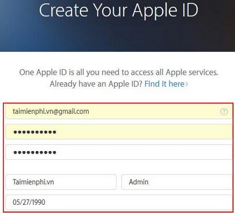 cach tao id apple