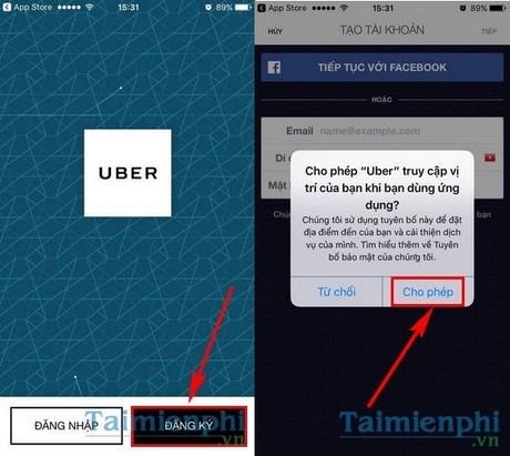 dang ky tra tien mat tren uber