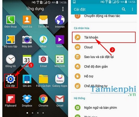 dang nhap gmail tren android