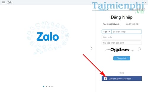 Cách đăng nhập Zalo bằng Facebook trên máy tính