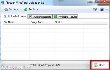 Diệt Virus trực tuyến với PhrozenSoft VirusTotal Uploader