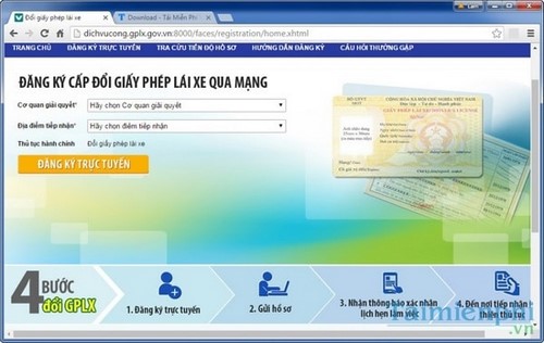 doi giay phep lai xe qua mang
