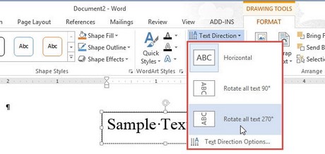 Cách thay đổi hướng, xoay chữ 90 độ trong Word 2013