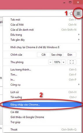 dong bo hoa trong google chrome