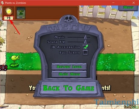 dung cheat engine thay doi thong so game plants vs zombie