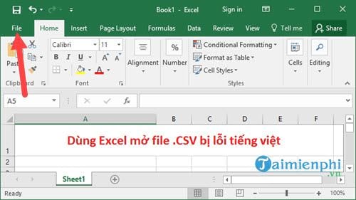 Dùng Excel mở file .CSV bị lỗi tiếng Việt