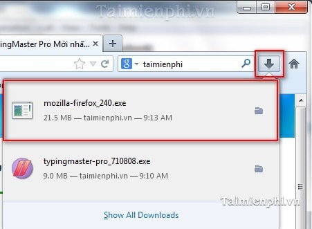 Firefox - Cách mở và xóa danh sách file tải về