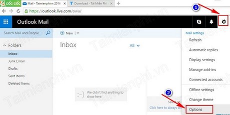 Forward mail trong Hotmail, chuyển tiếp mail của mình sang email khác