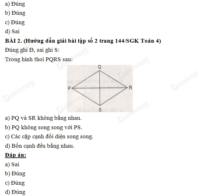 giai bai tap trang 144 145 sgk toan 4 luyen tap chung 2