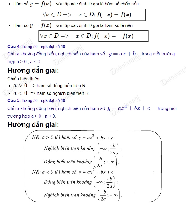 giai toan 10 trang 50 51 sgk tap 1 on tap chuong 2 2