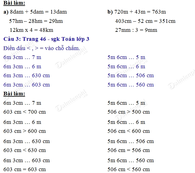 giai toan 3 trang 46 sgk luyen tap 2
