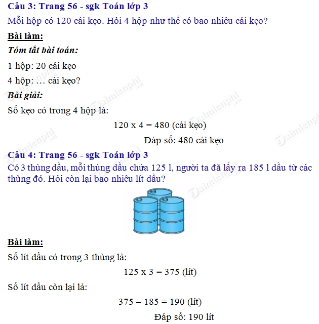 giai toan 3 trang 56 sgk luyen tap 2