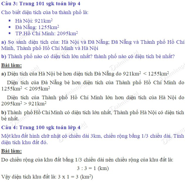 giai toan 4 trang 100 101 sgk luyen tap 2