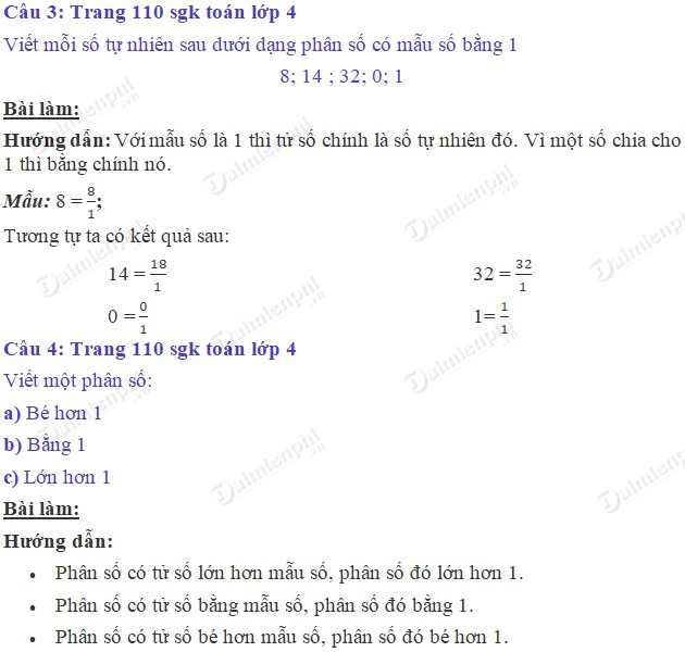 giai toan 4 trang 110 sgk luyen tap 2