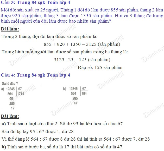 giai toan 4 trang 84 sgk luyen tap 2