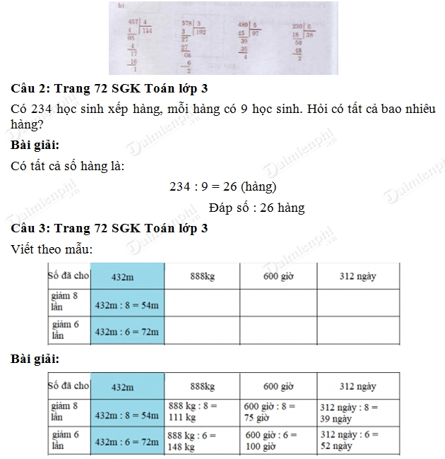 giai toan lop 3 chia so co ba chu so cho so co mot chu so