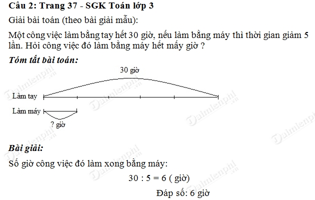 Giải bài tập trang 37, 38 SGK toán 3
