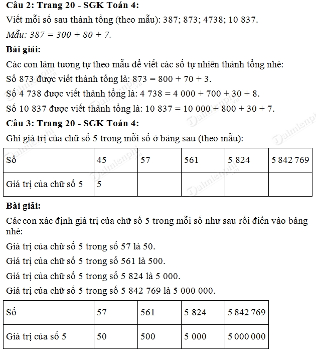 giai toan lop 4 viet so tu nhien trong he thap phan
