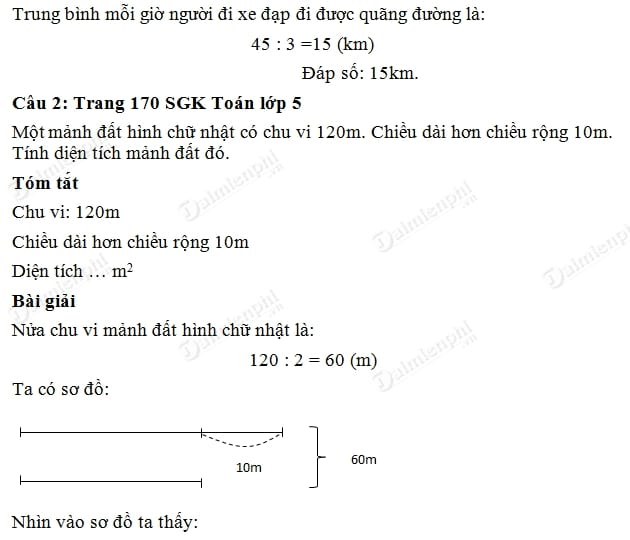 Giải Toán lớp 5 trang 170, Một số dạng toán đã học