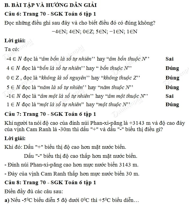giai toan lop 6 tap hop cac so nguyen am