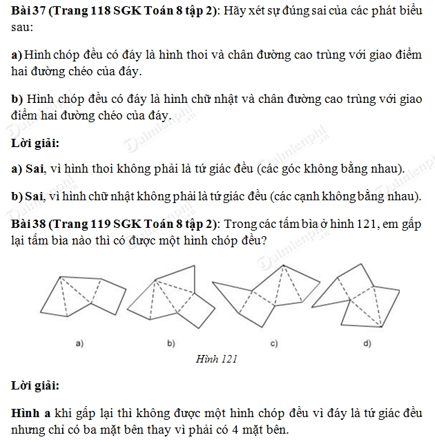 giai toan lop 8 hinh chop deu va hinh chop cut deu