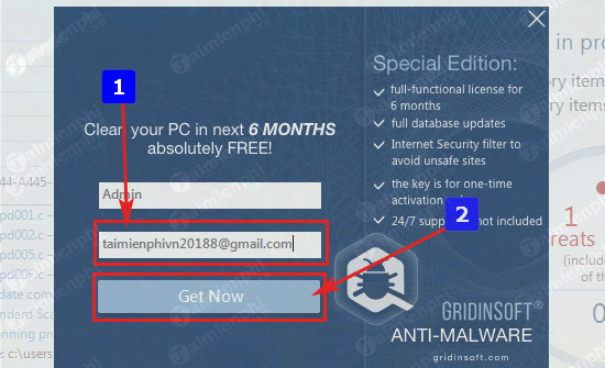 giveaway ban quyen mien phi gridinsoft anti malware 3