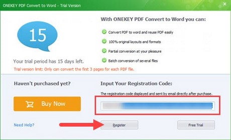 giveaway onekey PDF convert to word