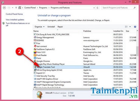 Gỡ cài đặt, xóa phần mềm Google Translate Tool trên máy tính