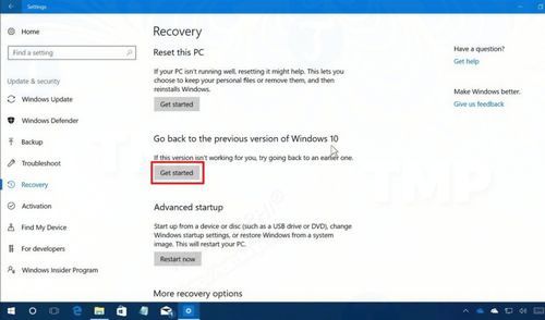 Cách gỡ bỏ cài đặt hoặc hạ cấp Windows 10 Spring Creators Update về phiên bản trước