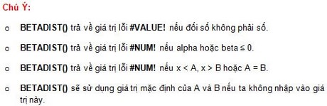 Excel - Hàm BETADIST, Hàm phân bố lũy tích Beta