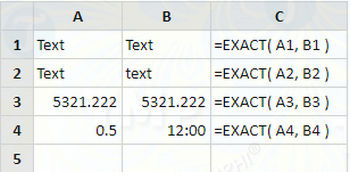 ham exact trong excel so sanh 2 chuoi van ban