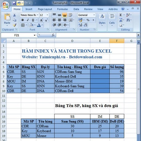 vi du ve ham index va match