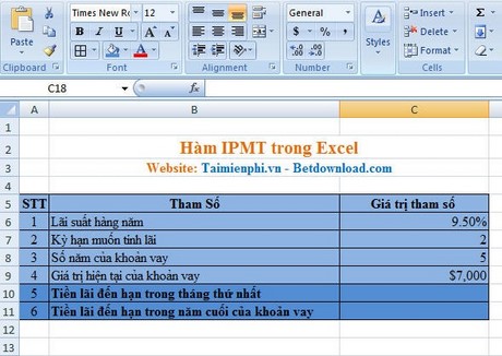 ham IPMT Excel