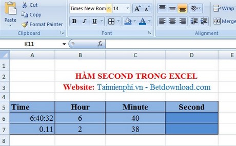 ham SECOND Excel
