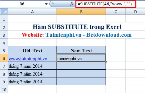 cu phap ham SUBSTITUTE