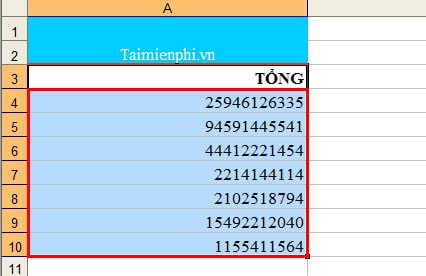 hien dau phay trong Excel