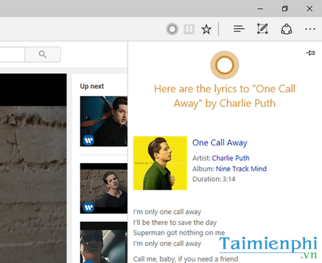 Hiển thị lời bài hát Youtube trên trình duyệt Microsoft Edge