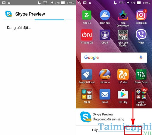 huong dan cai dat skype preview cho android 2