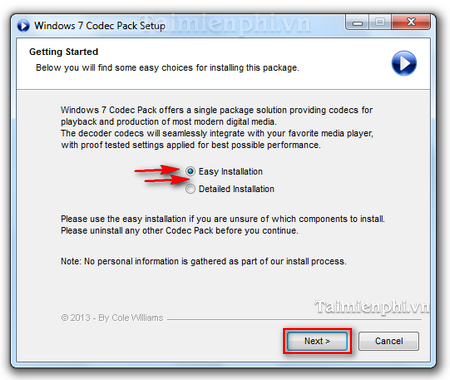 Huong dan cai Windows 7 Codec Pack