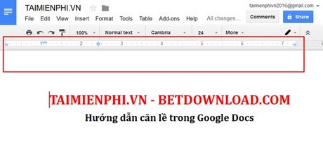 Hướng dẫn căn lề trên Google Docs