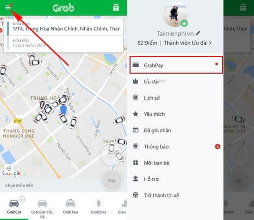 huong dan nap grabpay bang the visa ma giam gia grab 600k 2