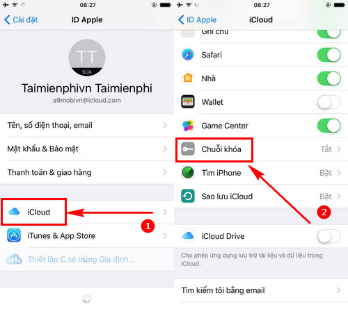 Hướng dẫn sử dụng iCloud Keychain, quản lý tài khoản, thông tin cá nhân trên iPhone, iPad