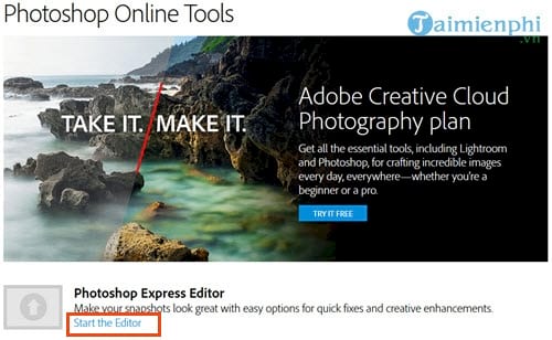 Cách sử dụng Photoshop Express Editor chỉnh sửa ảnh Online