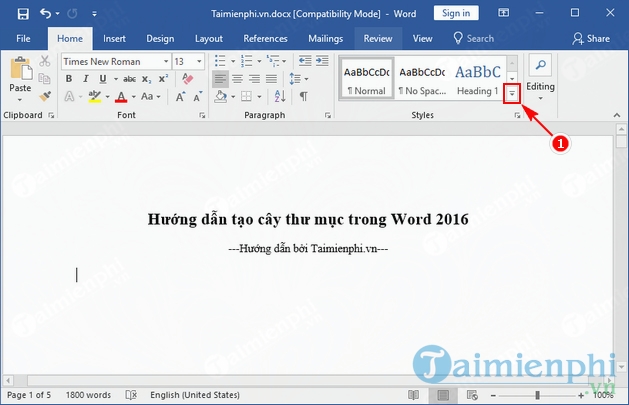 huong dan tao cay thu muc trong word 2016 2